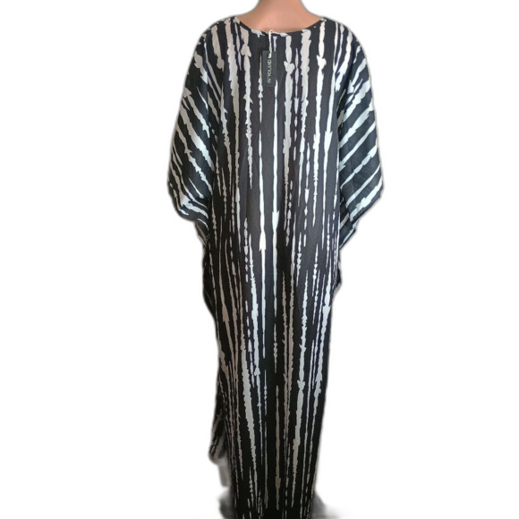 In'Voland Black and White Striped Kaftan Size 20W - Picture 2 of 5